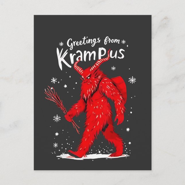 Postal De Invitación Saludo de Krampus Navidad Navidad  (Anverso)
