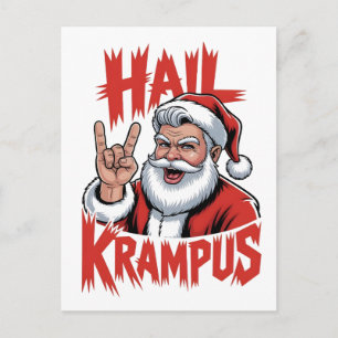 Postal De Invitación Salve Krampus Diablo Cuerno Krampus Rock
