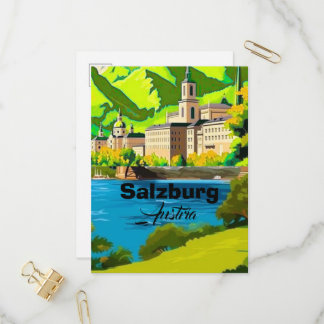 Postal De Invitación Salzburg Austria Travel Postcard Art, Austria Trav