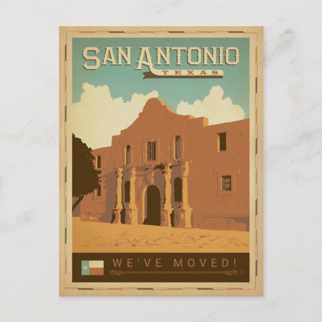 Postal De Invitación San Antonio, Texas | Nos hemos mudado (Anverso)
