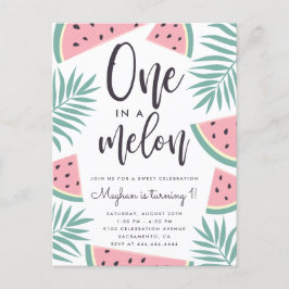 Postal De Invitación sandía tropical de verano, una en cumpleaños de me