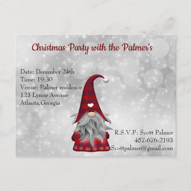 Postal De Invitación Santa de Navidad (Anverso)
