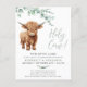 Postal De Invitación Santísima Vaca Verdor Highland Cow Parejas Baby Sh (Anverso)