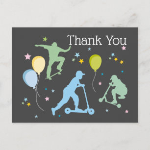 Postal De Invitación Scooters, bicicletas, patinetas de patinaje, tarje
