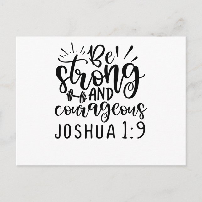 Postal De Invitación Sé Fuerte Y Valiente Joshua 1 9 (Anverso)