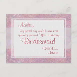 Postal De Invitación Sé mi novia   Rosa palo