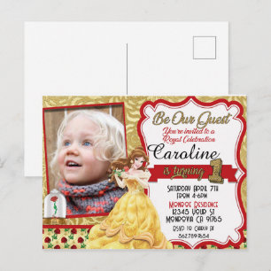 Postal De Invitación Sea nuestra Princesa invitada por primer cumpleaño