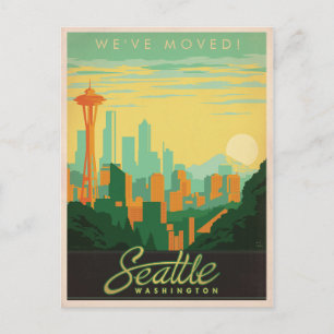 Postal De Invitación Seattle, Washington   Nos hemos mudado