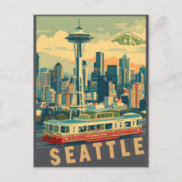 Postal De Invitación Seattle, Washington Vintage