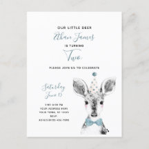 Segundo cumpleaños del Niño de los Deer Azul Blanc