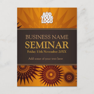 Postal De Invitación Seminario sobre negocios del Sol Dorado