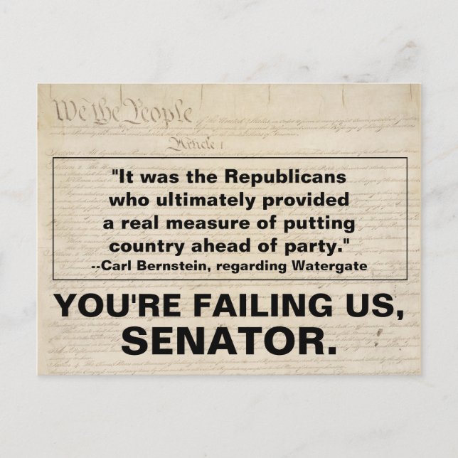 Postal De Invitación Senador republicano tiene que poner al país por en (Anverso)