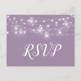 Postal De Invitación Señales de cuerdas rusticas Boda Postcard RSVP