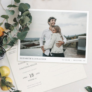 Postal De Invitación Sencilla y elegante boda fotográfica moderna salva