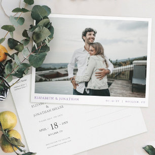 Postal De Invitación Sencilla y elegante boda fotográfica moderna salva