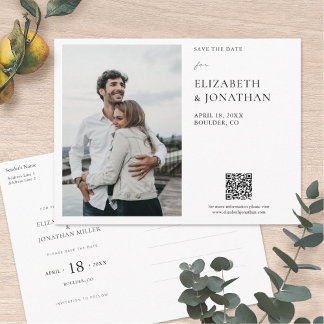 Postal De Invitación Sencilla y elegante foto moderna salve al Boda de
