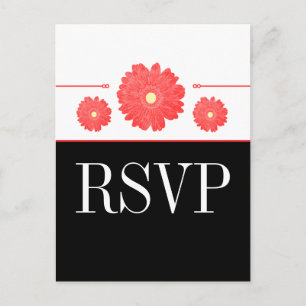 Postal De Invitación Sencillamente Elegante Gerbera Daisies RSVP Postca