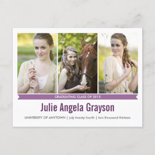 Postal De Invitación Sencillamente Genius 3 Photo Graduation