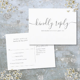 Postal De Invitación Sencillo guión elegante de firma RSVP