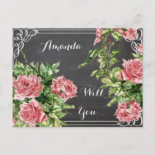 Postal De Invitación ¿será mi dama de honor? (Anverso)