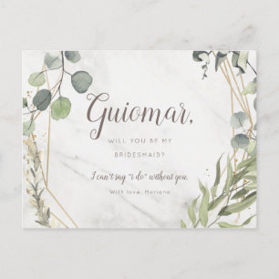 Postal De Invitación Serán propuestas de la dama de honor Eucalyptus mu