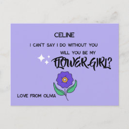 Postal De Invitación ¿Serás mi dama de flores? Texto editable