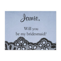 Serás mi dama de honor azul y negro