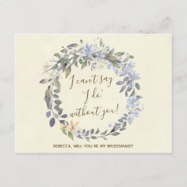Postal De Invitación ¿Serás mi dama de honor chica de flores, etc.?