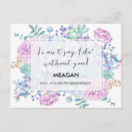 Postal De Invitación ¿Serás mi dama de honor chica de flores, etc.?