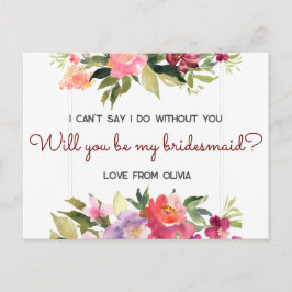 Postal De Invitación ¿Serás mi dama de honor? Editable