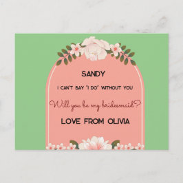 Postal De Invitación ¿Serás mi dama de honor? Editable