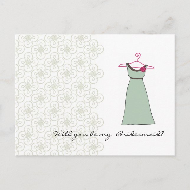 Postal De Invitación ¿Serás mi dama de honor? ¡Personalizable (Anverso)