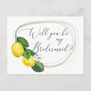 Postal De Invitación ¿Serás mi dama de honor? Propuesta   Boda de Limón