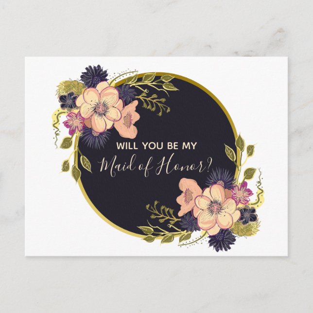 Postal De Invitación Serás mi empleada de honor (Anverso)