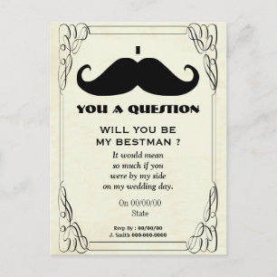 Postal De Invitación ¿Serás mi mejor hombre?