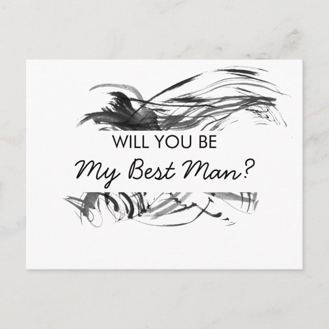Postal De Invitación ¿Serás mi mejor hombre? (Anverso)