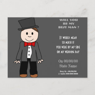 Postal De Invitación ¿serás mi mejor hombre?
