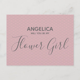 Postal De Invitación ¿Serás mi modelo rosa Bonito chica de flores?