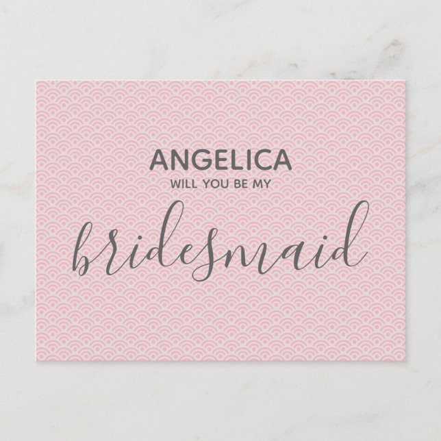 Postal De Invitación ¿Serás mi modelo rosado de Bonito de la dama de ho (Anverso)