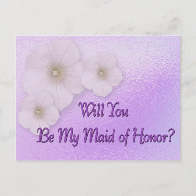 Postal De Invitación ¿Serás Mi Mujer De Honor? (Anverso)