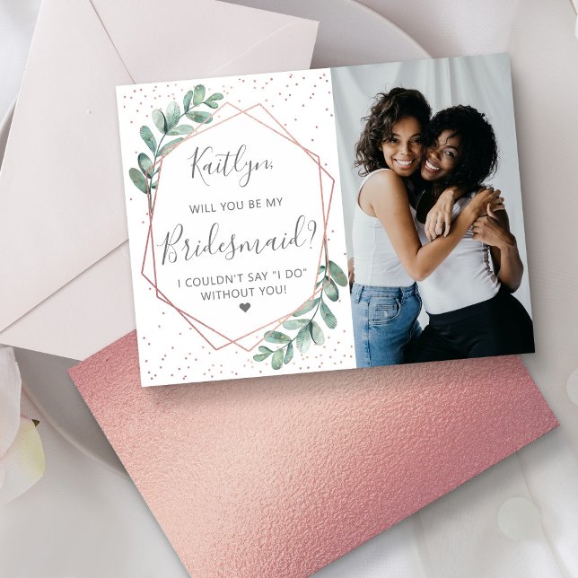 Postal De Invitación ¿Serás Mi Novia Eucalyptus Geométrico (Subido por el creador)