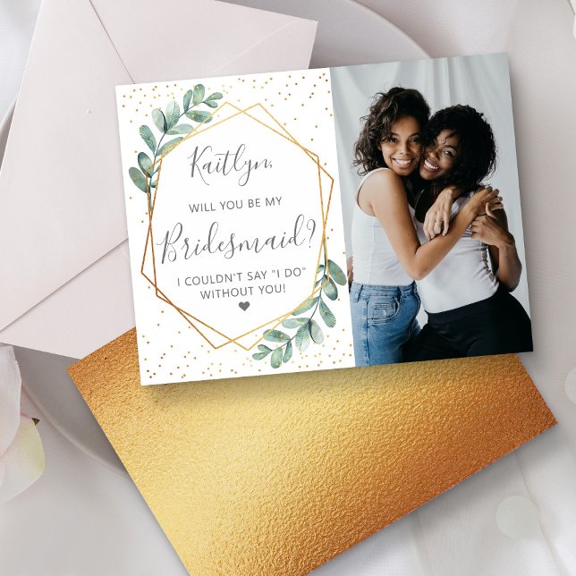 Postal De Invitación ¿Serás Mi Novia Eucalyptus Geométrico (Subido por el creador)