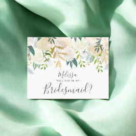 Postal De Invitación Serás Mi Novia Flores Blancas