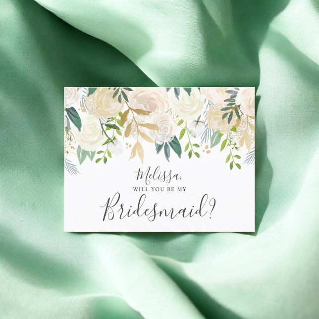 Postal De Invitación Serás Mi Novia Flores Blancas (Subido por el creador)