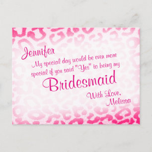 Postal De Invitación ¿Serás Mi Novia? Leopardo rosa
