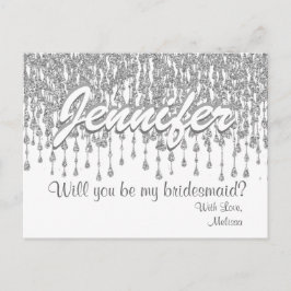 Postal De Invitación ¿Serás Mi Novia? | Purpurina plateado