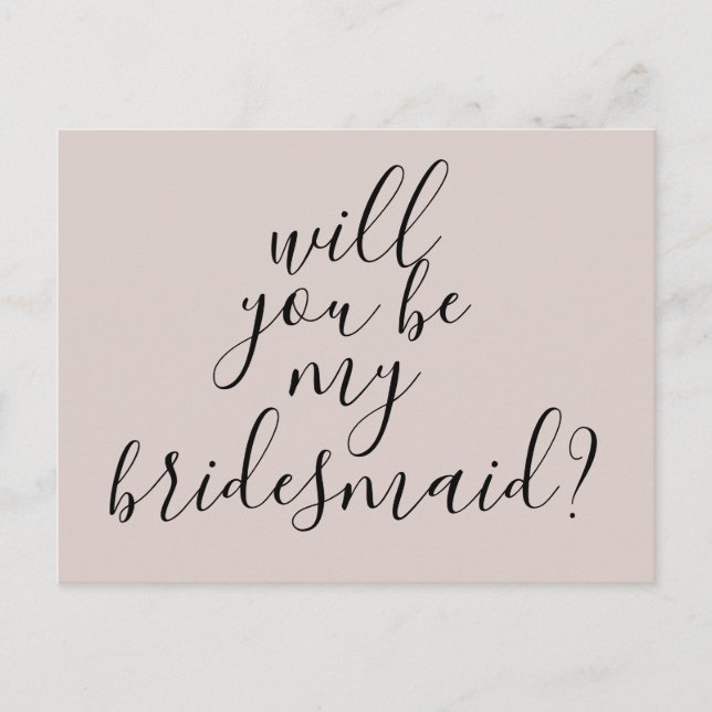 Postal De Invitación ¿Serás Mi Novia Simple Moderna? (Anverso)