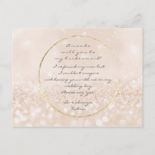Postal De Invitación ¿Serás Mi Noviaria Ivory Cream Gold Purpurina?