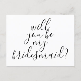 Postal De Invitación ¿Serás Mi Noviaria Simple Moderna De Moda?