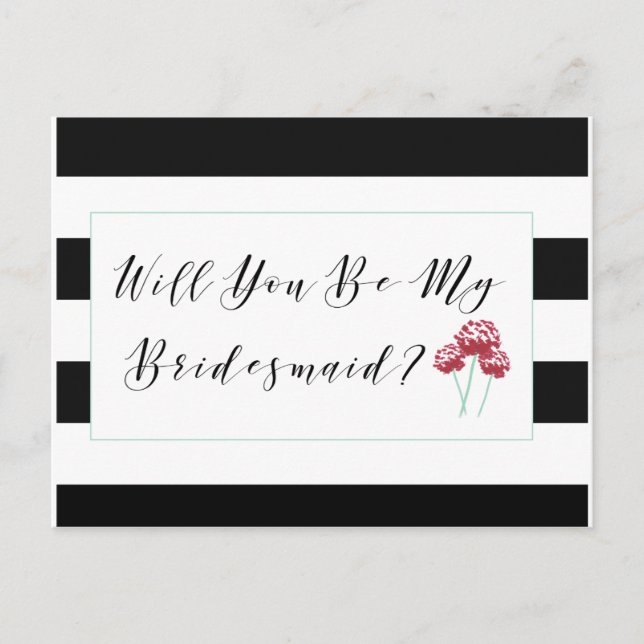 Postal De Invitación ¿Serás mi propuesta para la dama de honor? (Anverso)